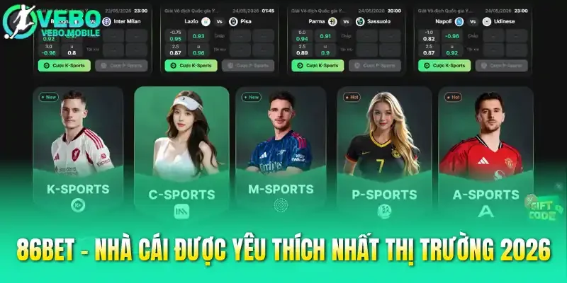 86bet - Nhà cái được yêu thích nhất thị trường 2026