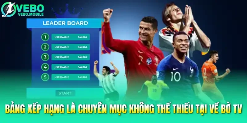 Bảng xếp hạng là chuyên mục không thể thiếu tại Về bờ TV