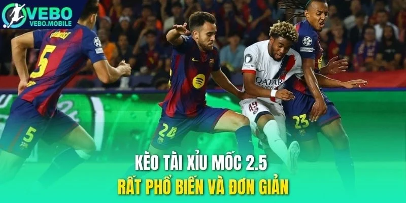 Kèo tài xỉu mốc 2.5 rất phổ biến và đơn giản