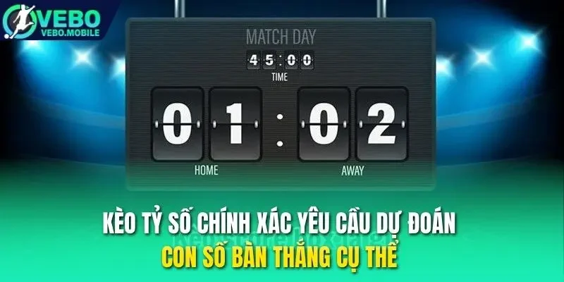Kèo tỷ số chính xác yêu cầu dự đoán con số bàn thắng cụ thể 
