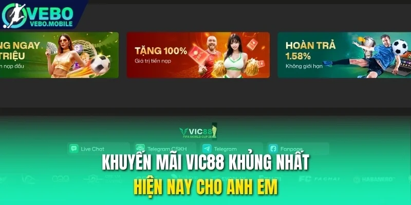 Khuyến mãi Vic88 khủng nhất hiện nay cho anh em