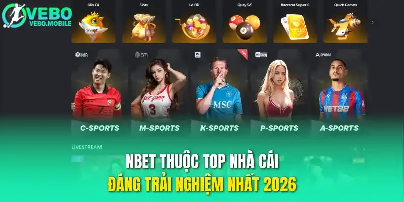 Nbet thuộc top nhà cái đáng trải nghiệm nhất 2026