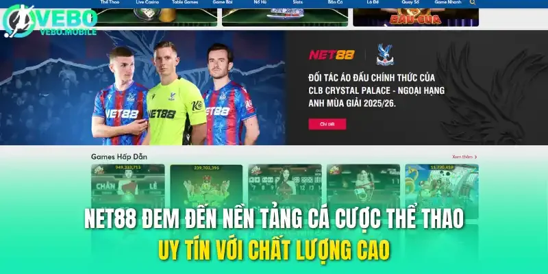 Net88 đem đến nền tảng cá cược thể thao uy tín với chất lượng cao