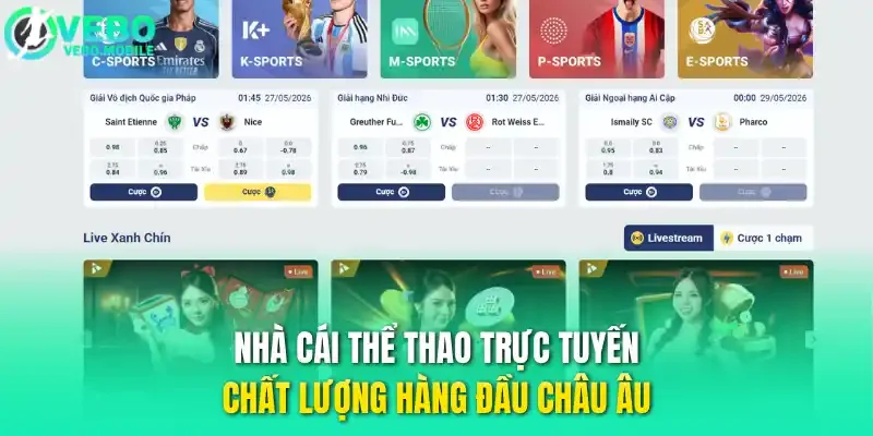 Nhà cái thể thao trực tuyến chất lượng hàng đầu Châu Âu
