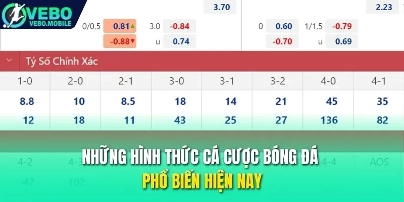 Những hình thức cá cược bóng đá phổ biến hiện nay 