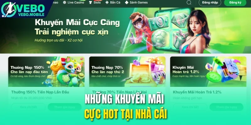 Những khuyến mãi đang là tâm điểm tại nhà cái