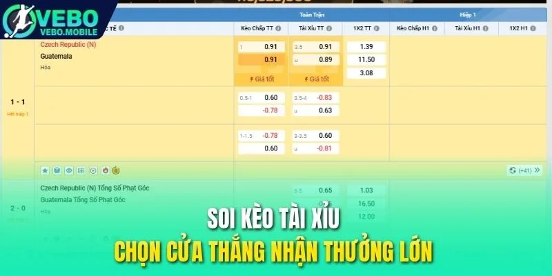 Soi kèo tài xỉu, chọn cửa thắng nhận thưởng lớn 