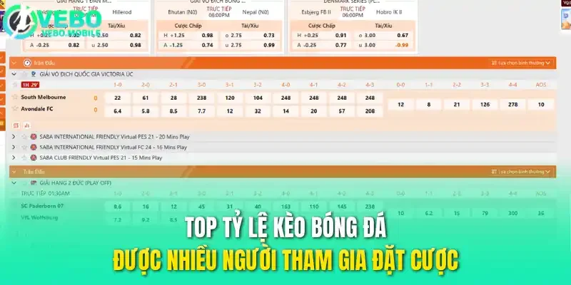 Top tỷ lệ kèo bóng đá được nhiều người tham gia đặt cược